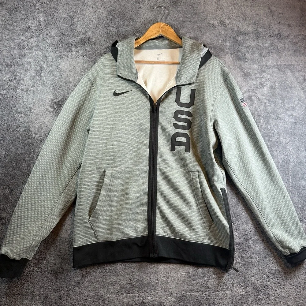 Nike Team USA Basketball Olympics Therma Flex Showtime Full-Zip Hoodie L